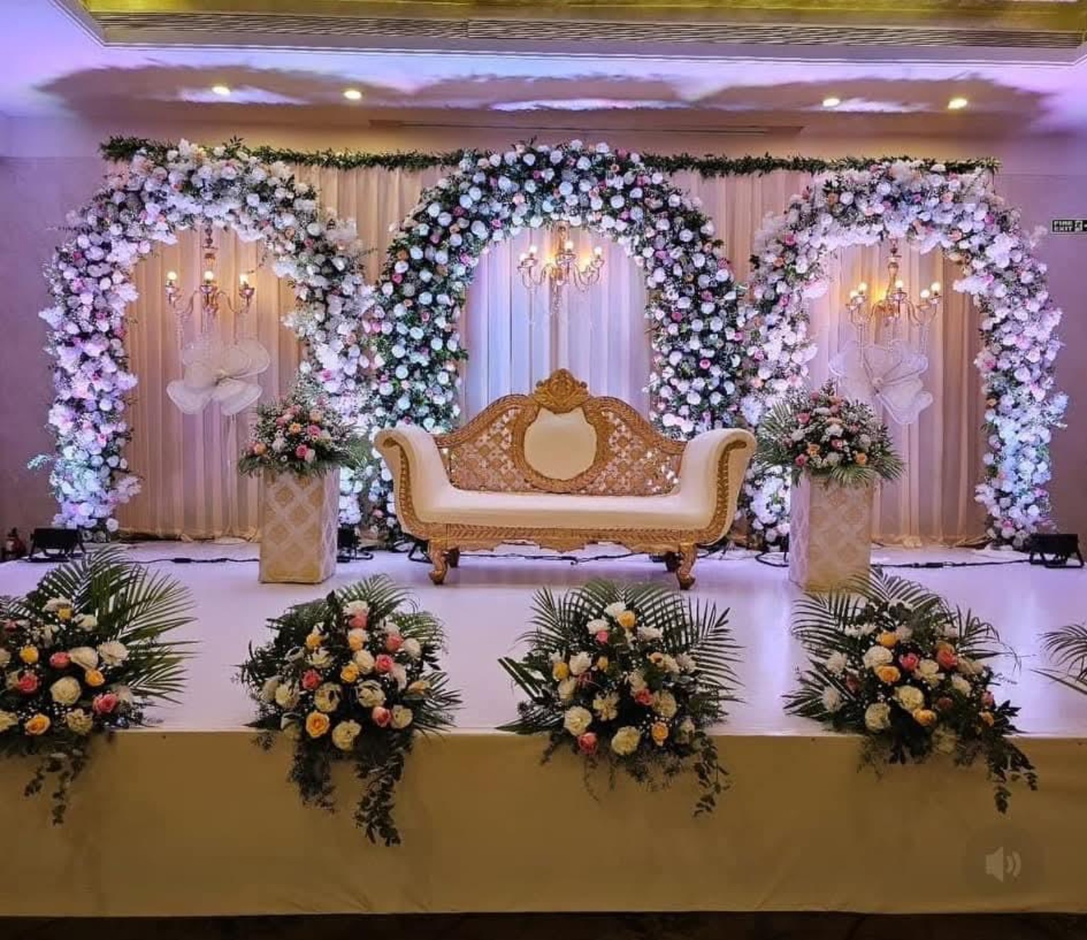 Colorful wedding venue décor